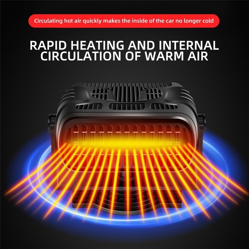 200W Electric Car Heater 24V DC Heating Fan Defogger Defroster Demister Portable