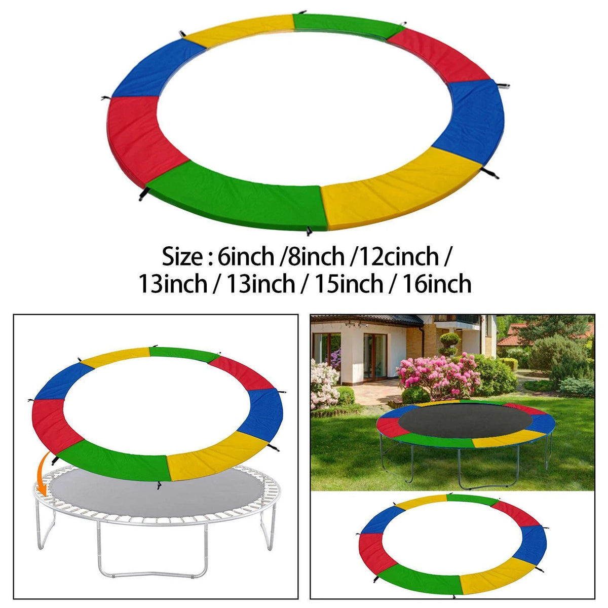 Trampoline Spring Cover, Trampoline Replacement Safety Pads Round Trampoline