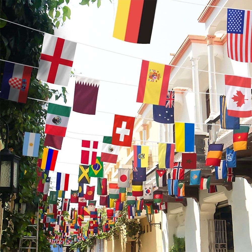 1 Pack World Flag Bunting for World Cup Party Decorations 2026, 48 Teams Flags