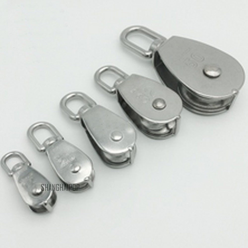 1 X Stainless Steel Pulley Rope Pully Lifting Wheel Single Swivel Block M20 20mm