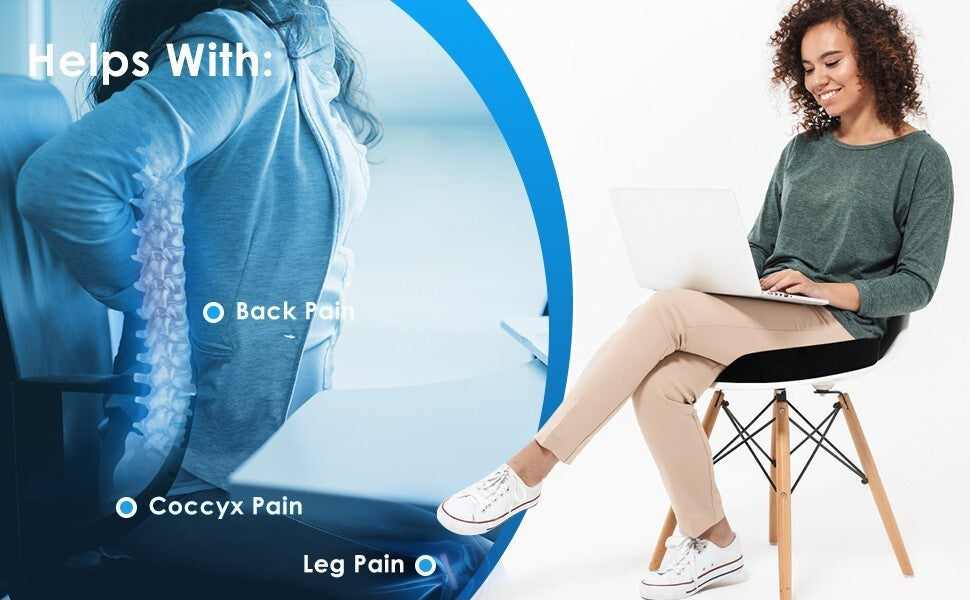 Memory Foam Seat Cushion Coccyx Support Orthopedic Pillow Office Home Chair Pad