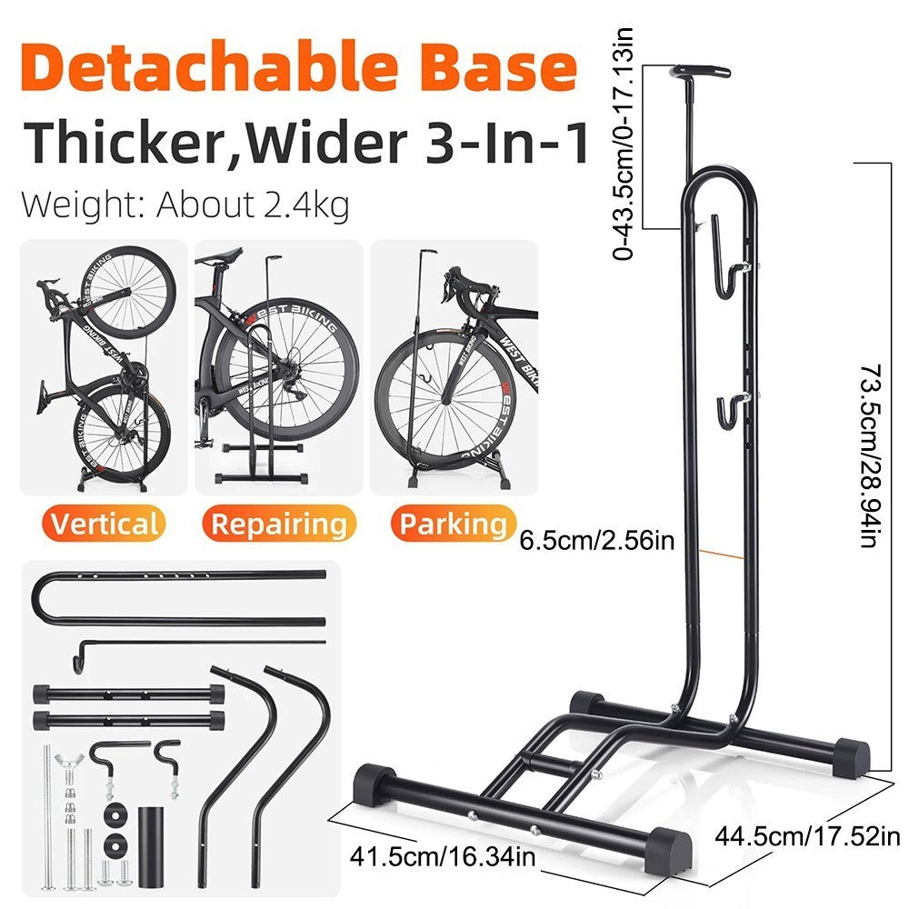 Upright Bike Stand Premium Vertical Adjustable Bicycle Floor Parking Rack Stand
