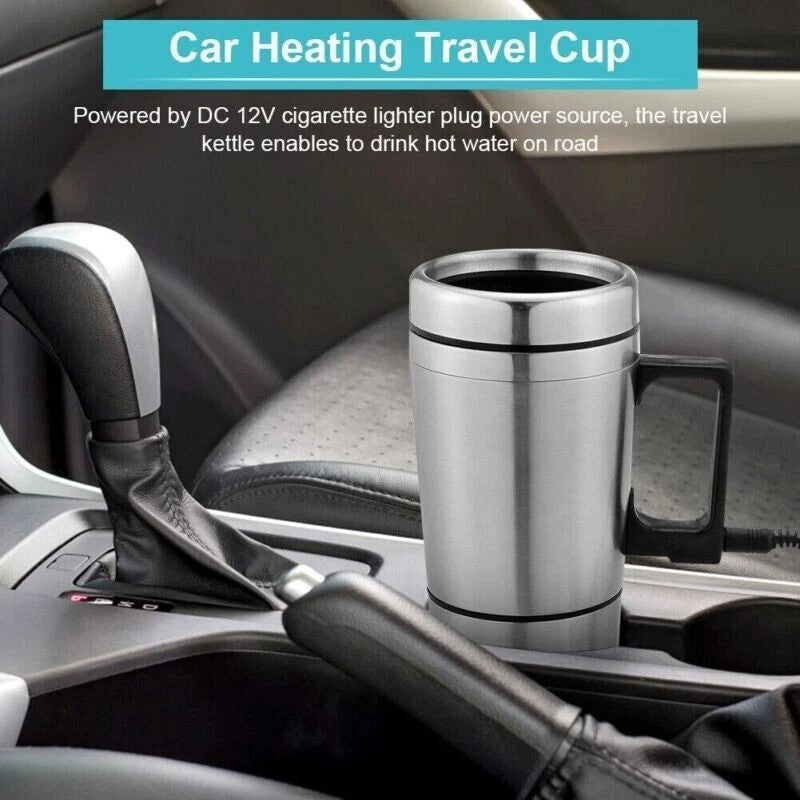 12v Portable Electric Kettle Car Van Travel Stainless Steel Water Heater Pot UK