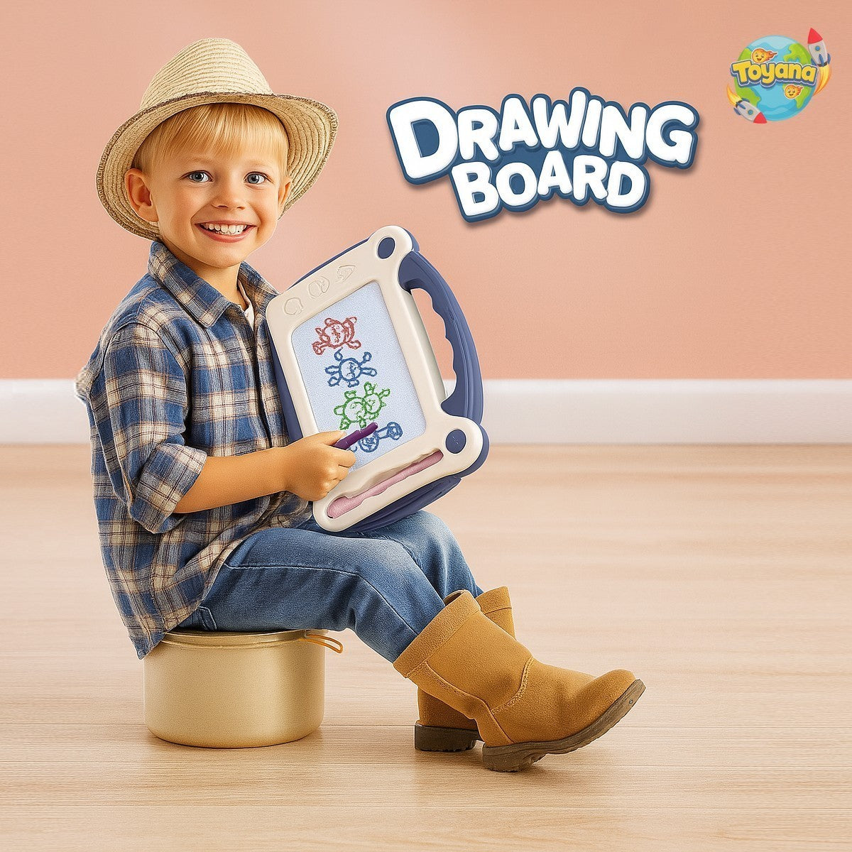 Kids Magic Drawing Board & Magnetic Slate Doodle Pad Early Learning Activity Toy
