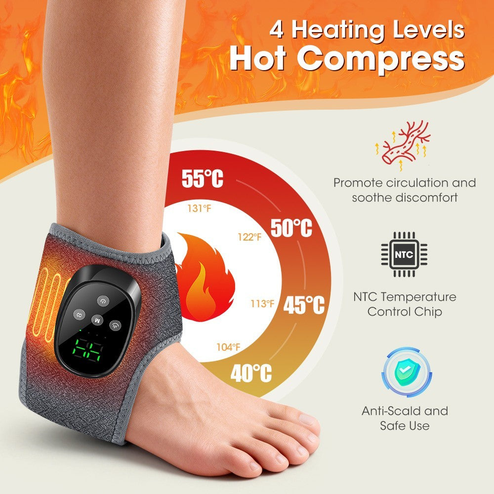 Cordless Foot Ankle Massager Heat & Vibration for Plantar Fasciitis Pain Relief