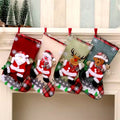4x Jute Hessian Christmas Stocking Santa Sock Sack Xmas Gift Bag Tree Decoration