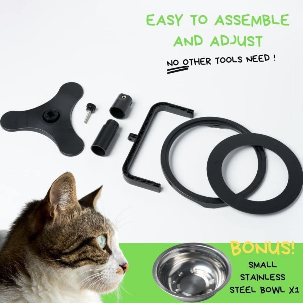 Elevated Dogs Bowl Large Size Height Adjustable Non-Slip Raised Metal Stands UK