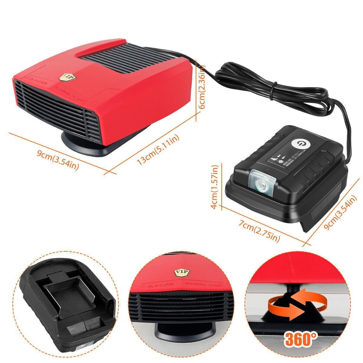 Quick Heating 600W Electric Car Heater Heating Defogger Demister for Makita 18V