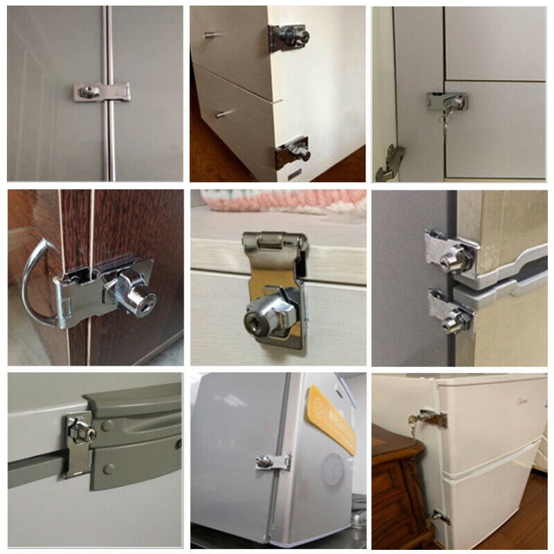 Heavy-Duty Locking Hasp And Staple With Keys Padlock Cupboard Shed Garage Lock