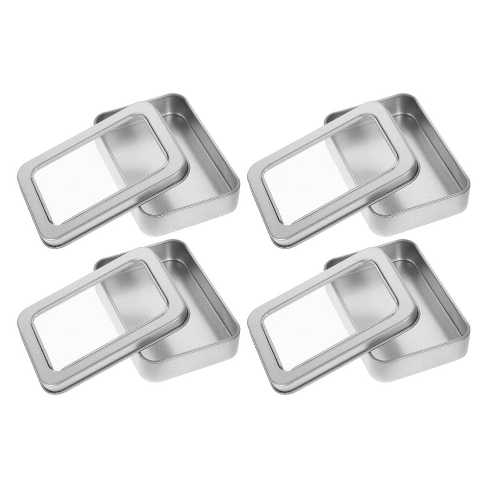 4 Pcs Empty Cookie Tins Card Holders for Playing Cards Game Storage Box