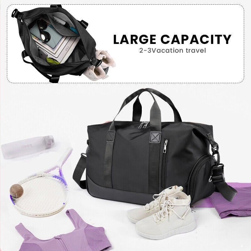 Large Women Gym Bag Multi Purpose Sports Duffle Bag Travel Luggage Carry Bag