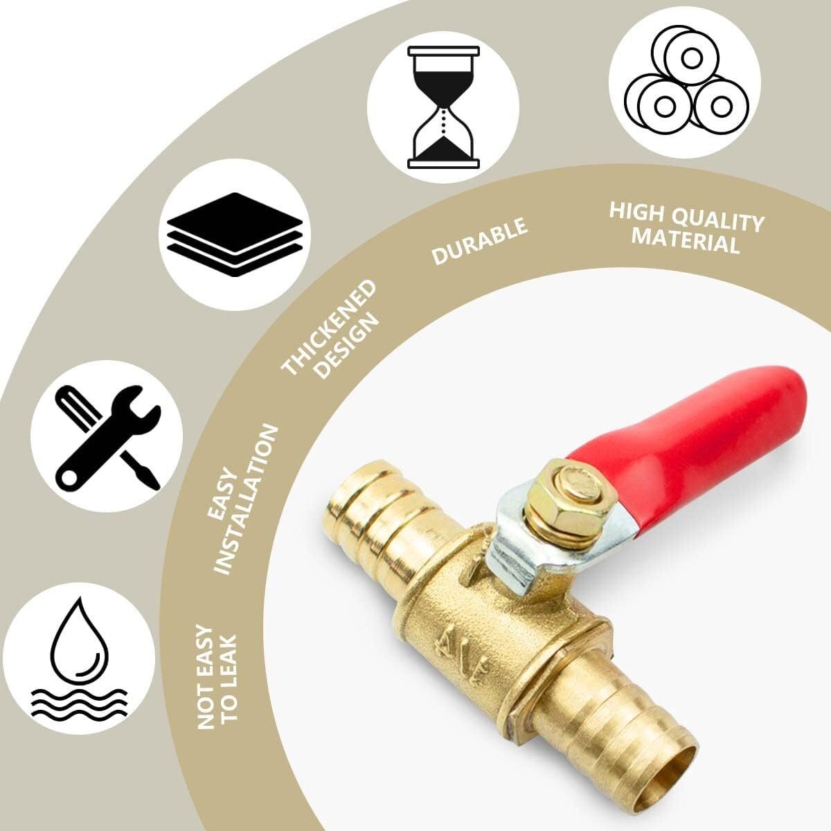 8mm 5/16in Brass Fuel Tap 4 Pack High Sealing Performance Lawn Mower Fuel Valve