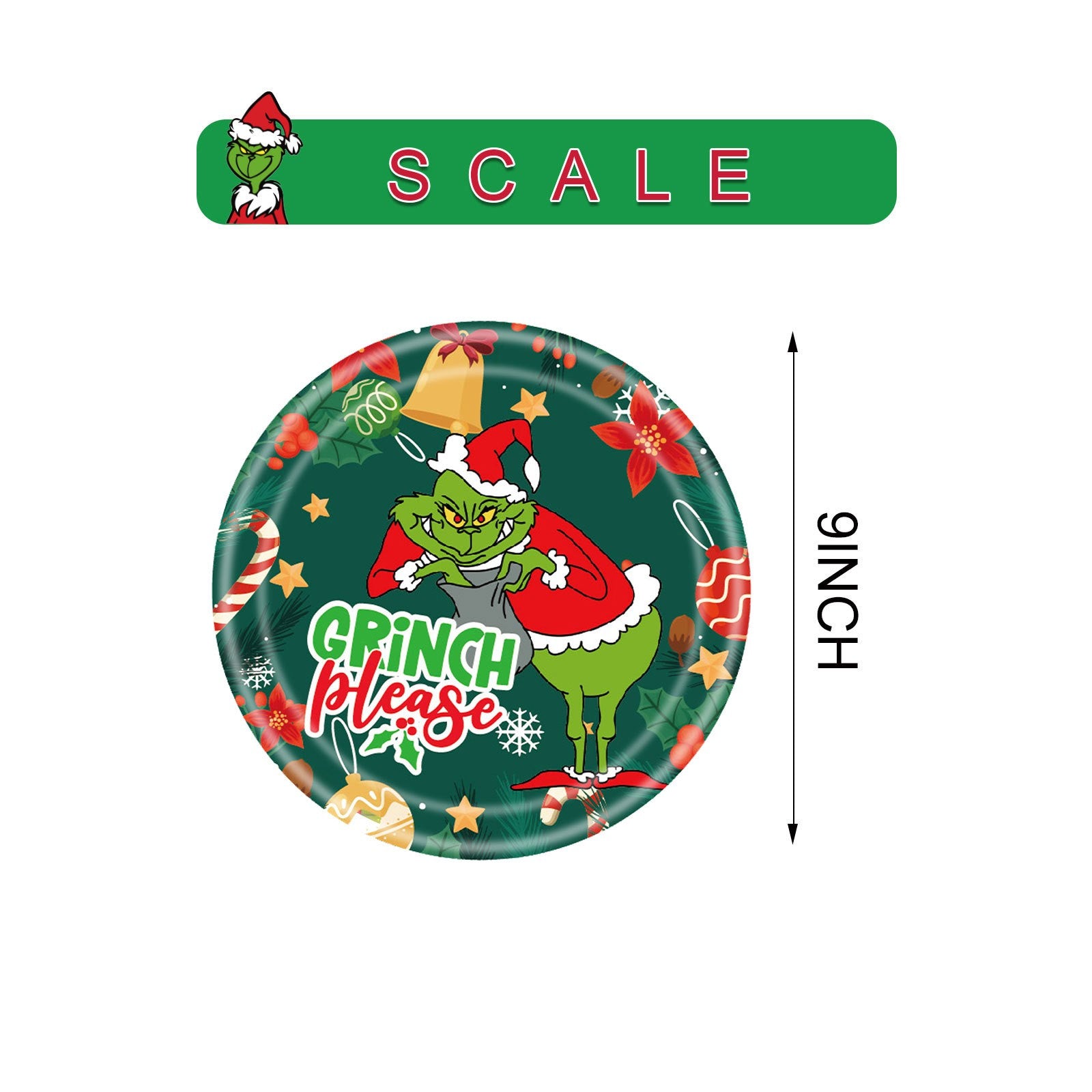 106Pcs Christmas Grinch Party Decorations Christmas Birthday Tableware Plates