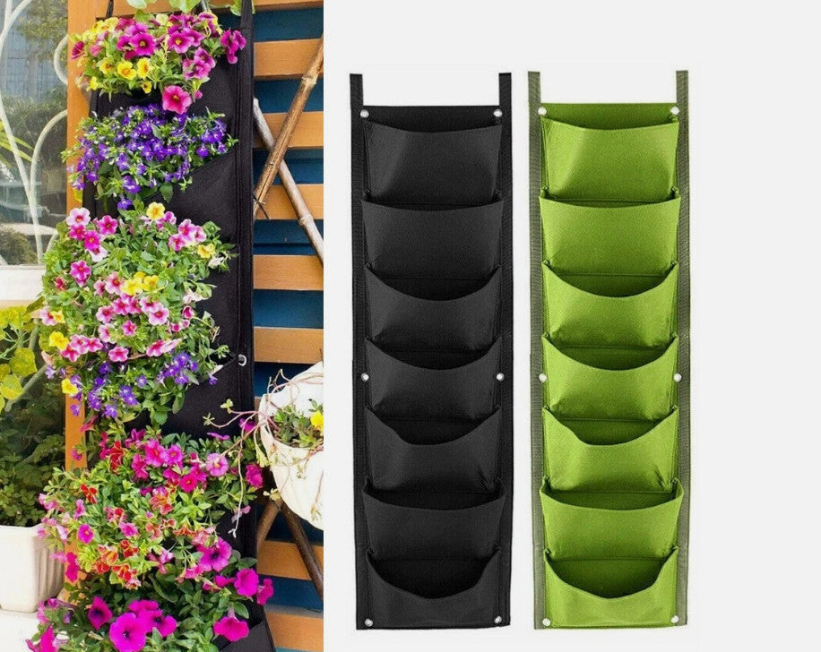Vertical Garden Planters Bag Hanging Garden Wall Plant Grow Bag 7 Pockets PN
