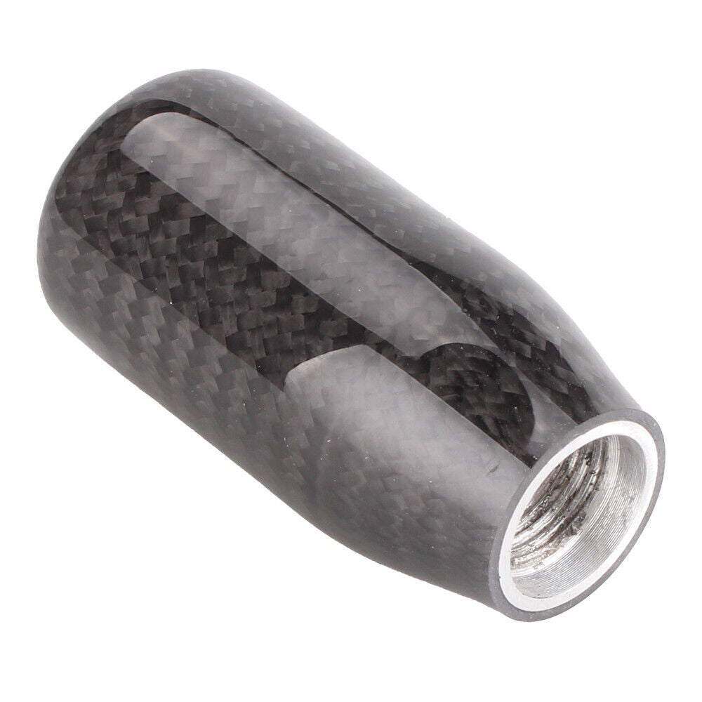 Universal Real Black Carbon Fiber Manual Gear Shift Knob Shifter Lever 5 Speed