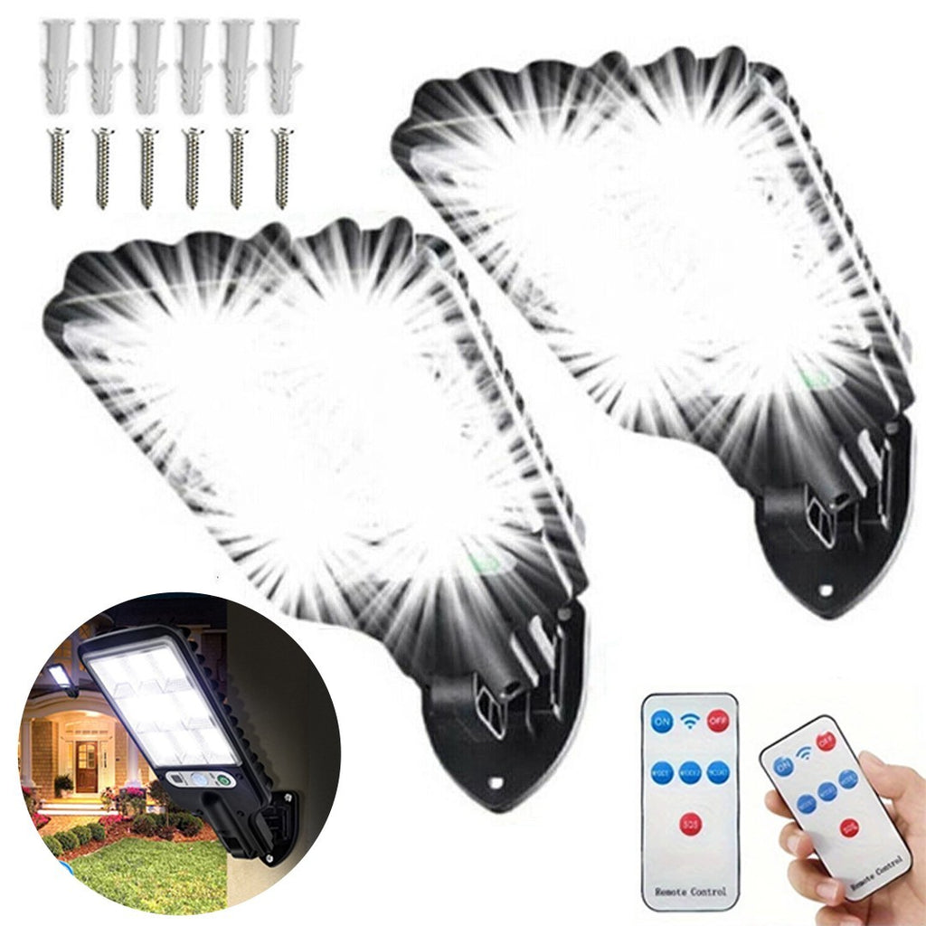 4PCS 6000W LED Solar Street Wall Light PIR Motion Sensor Outdoor Street Lamp