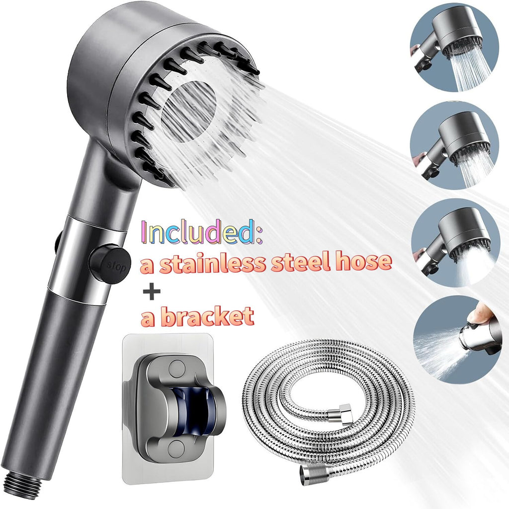 3 Modes Shower Head with Filter High Pressure Water Saving Massage Scalp