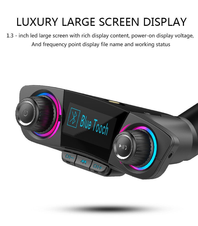 Car Wireless Bluetooth MP3 FM Transmitter AUX Audio Stereo Adapter 2 USB Charger