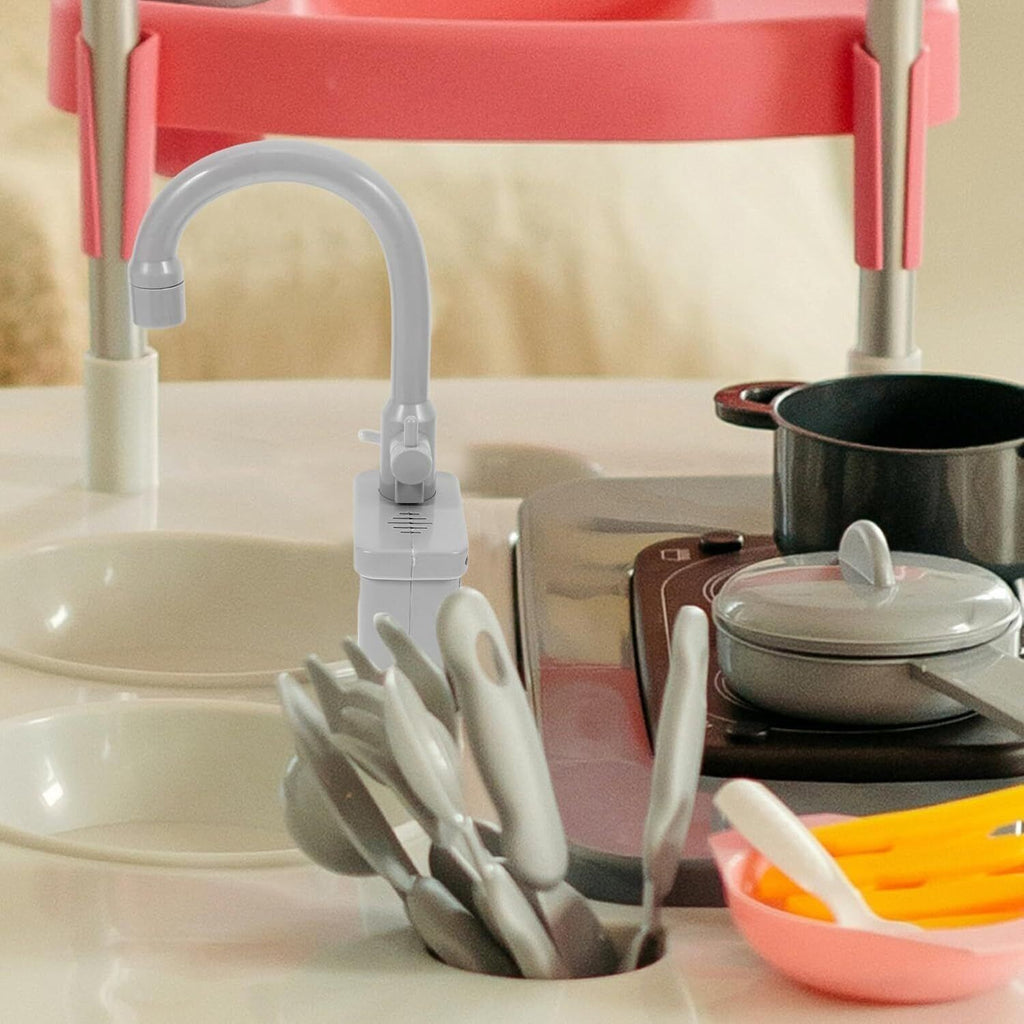 Children's Kitchen Sink Toy With Running Water Faucet Pretend Play Set Kids