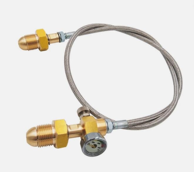 Refill Station Transfer Adaptor Hose For BS 341 No. 3 (UK) Argon Cylinder Bottle