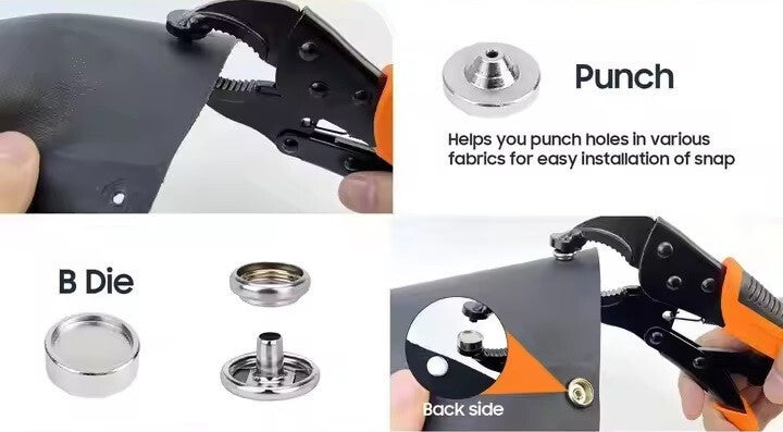 176X Heavy Duty Snap Fasteners Pliers Press Studs Kit Leather Button Tool UK