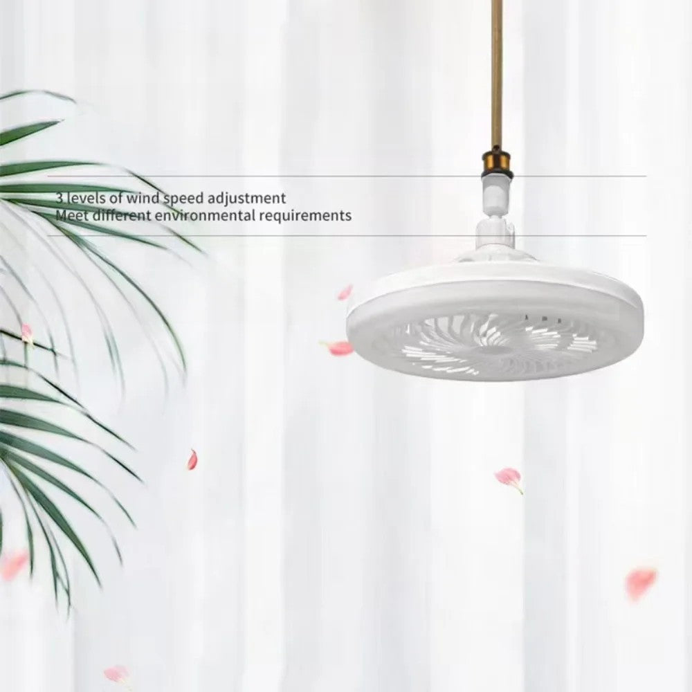 3 in 1 Rotatable E27 Socket Adapter Ceiling Fan Light Remote Control Home Lamp