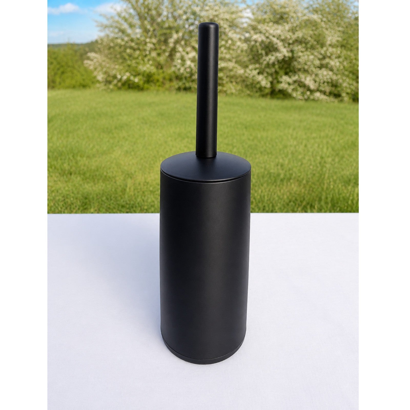 Matte Black Toilet Brush with Holder Bathroom Bowl Cleaning Set Modern Design