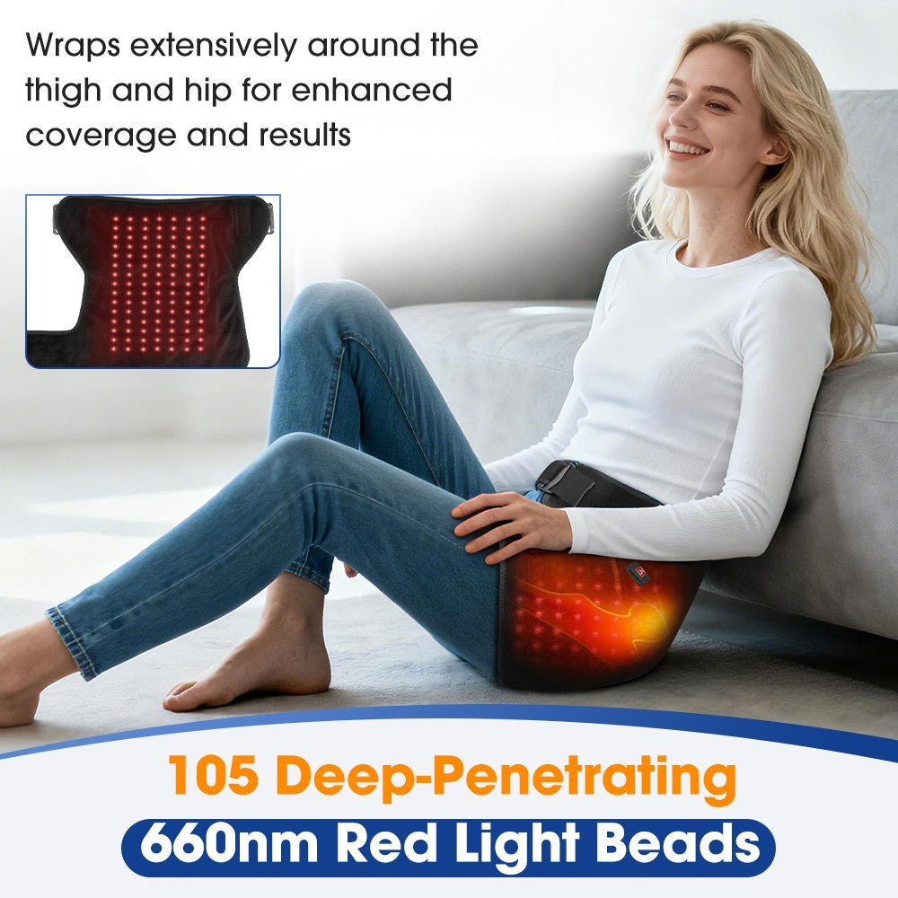Red Light Therapy Massage Wrap for Hips and Thighs, 3 Heat  Levels