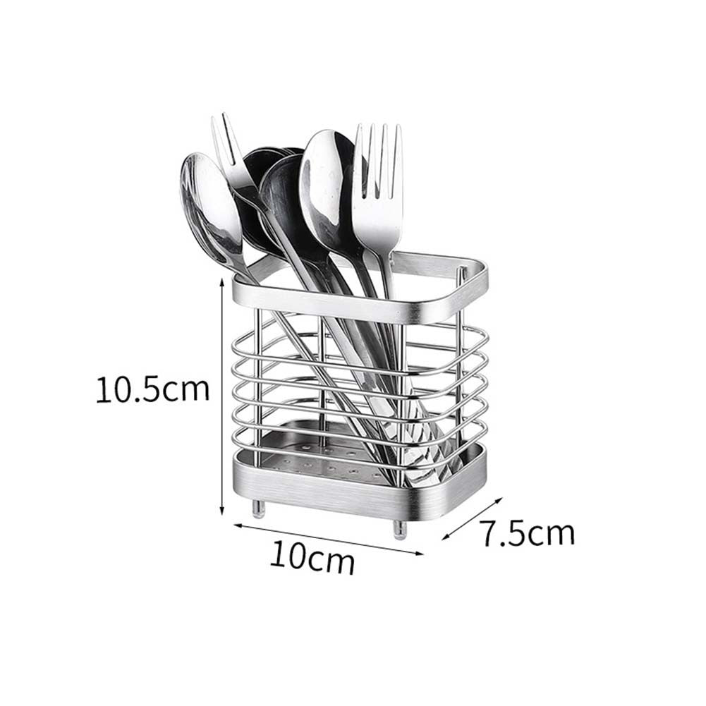 Stainless Steel Cutlery Holder Kitchen Utensil Pot Drainer Caddy Stand Sink Tidy