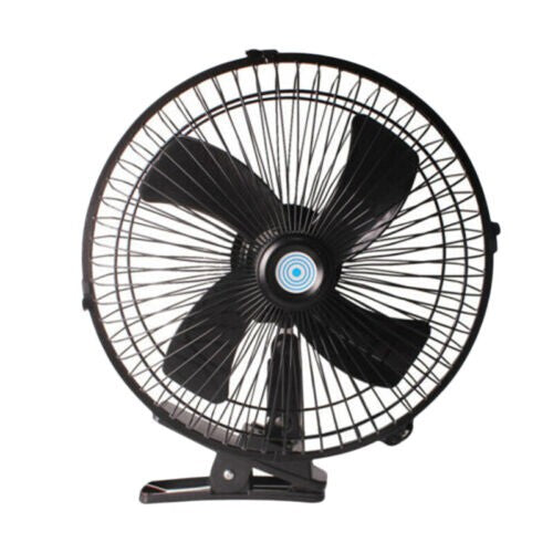 1X 10 Inch 12V Car Electric Fan Adjustable Speed Oscillating Cooling Fans with C