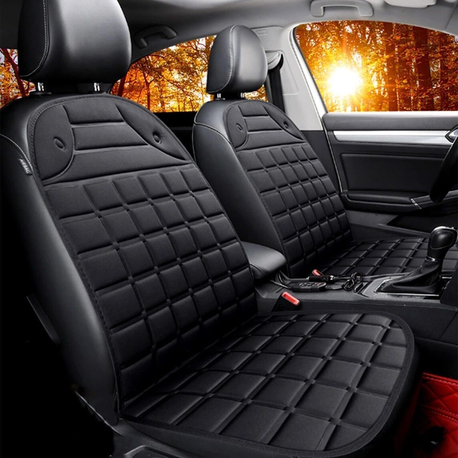 Luxury Heated Car Seat Cushion Heater Aftermarket Universal Fit 12V Cold Winter