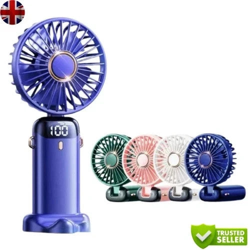 5-Speed Mini Handheld Fan Portable Fold Desk Cooler Cooling USB Rechargeable
