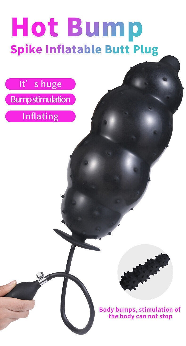 Huge Inflatable Male-Prostate-Anal-Butt-Plug-Dildo-Beads-Men-Women-Lubricants UK