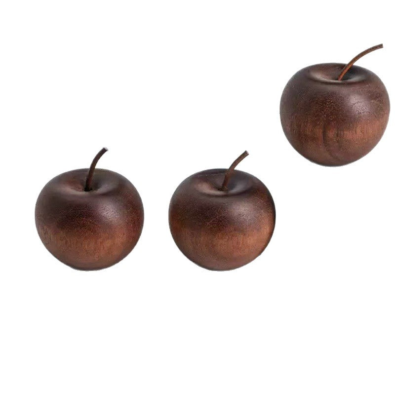 3x Apple Shaped Oil Diffusers Dark Wood  Flameless Wooden Essential Oil Diffuser