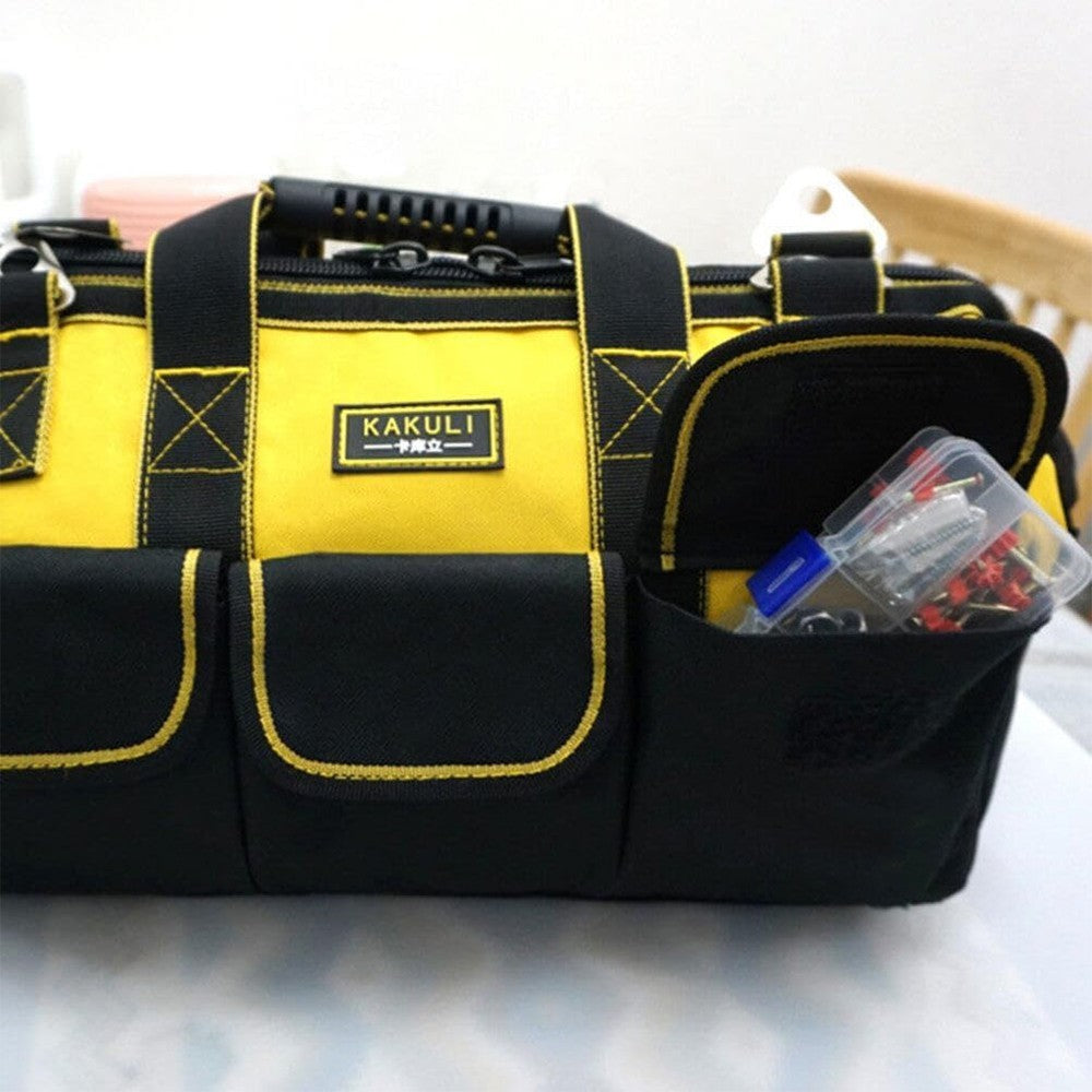 20" Multifunctional Tool Bag Heavy Duty Hard Base Storage Case w/Shoulder Strap