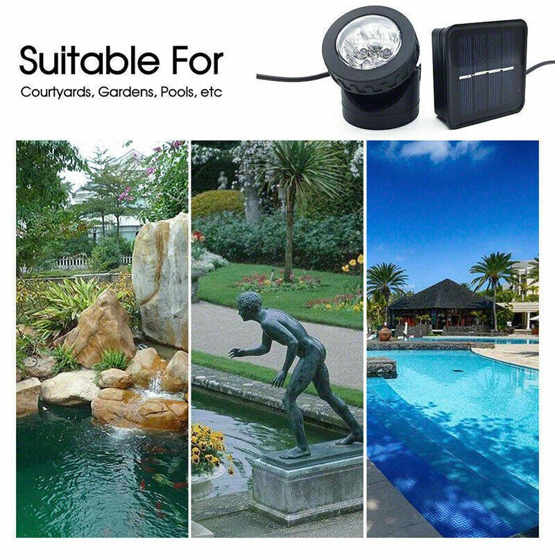 Solar LED underwater spotlight aquarium lighting pond lamp garden lamp