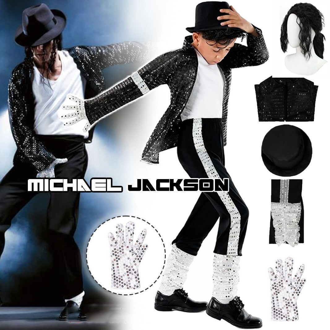 Kids Michael Jackson Costume Superstar Pop Star 1980s Dancer Boys Child 80s