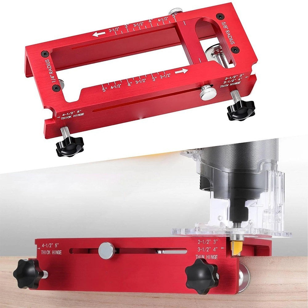 Adjustable Door Hinge Template Jig Router Mortiser for 2.5" to 5" Hinges Metal