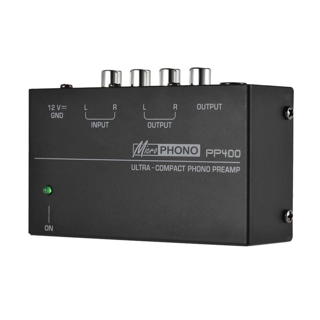 PP400 M/M Phono Preamplifier Turntable Preamp Stereo RCA Input & Output 12V/1A