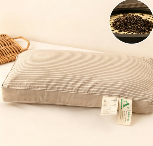 Natural Buckwheat Hull Filled Pillow Sleeping Pillow for Adult Single Use