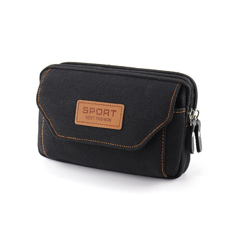 Universal Canvas Mobile Phone Bag Wallet Case Waist Belt Bag Phone Pouch Pack
