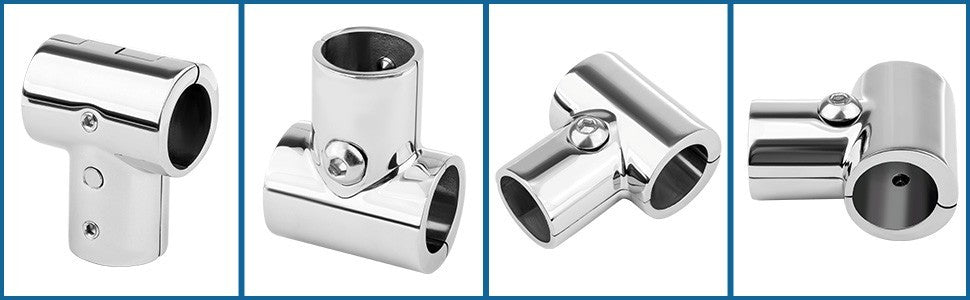25mm 1 inch Boat Handrail Fitting 90 Degree Tee 3 Way - Stainless Steel