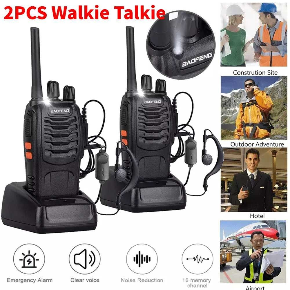 2x Baofeng BF-888S 400-470MHz Walkie Talkie Long Range Two Way Radio + Earpiece