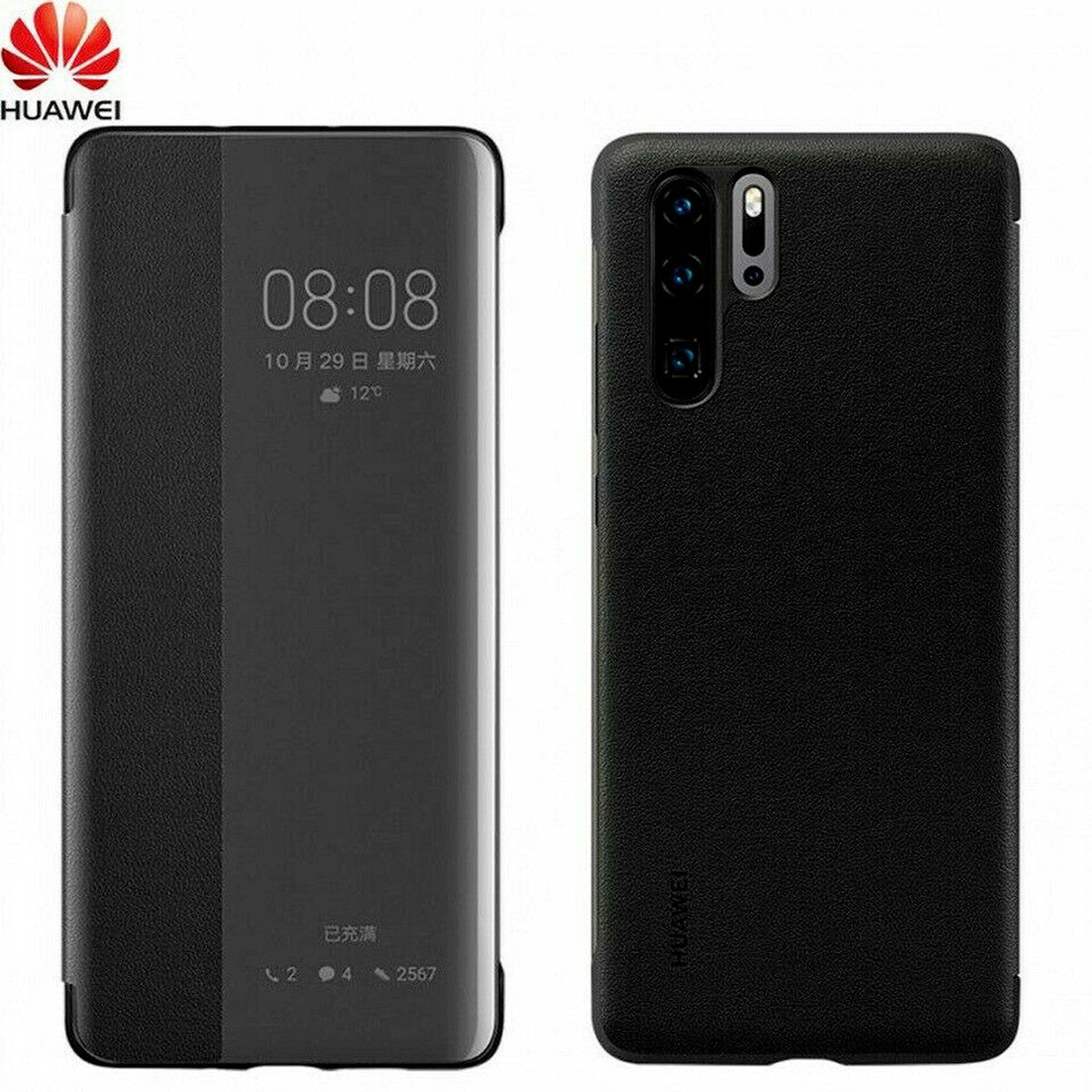 For HUAWEI P30 Pro Protective Case Smart View Window Leather Flip Cover