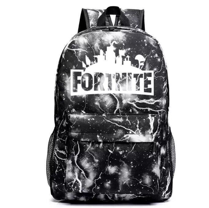 FORTNITE GALAXY SHOULDER BLUE BACKPACK BOY GIRL GLOW IN DARK SCHOOL BAG RUCKSACK