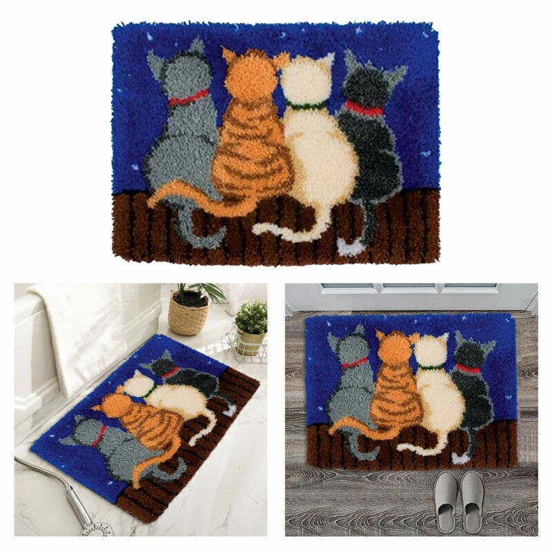 DIY Latch Hook Rug Making Kit, Fun Craft Activity for Kids, Parents & Beginners