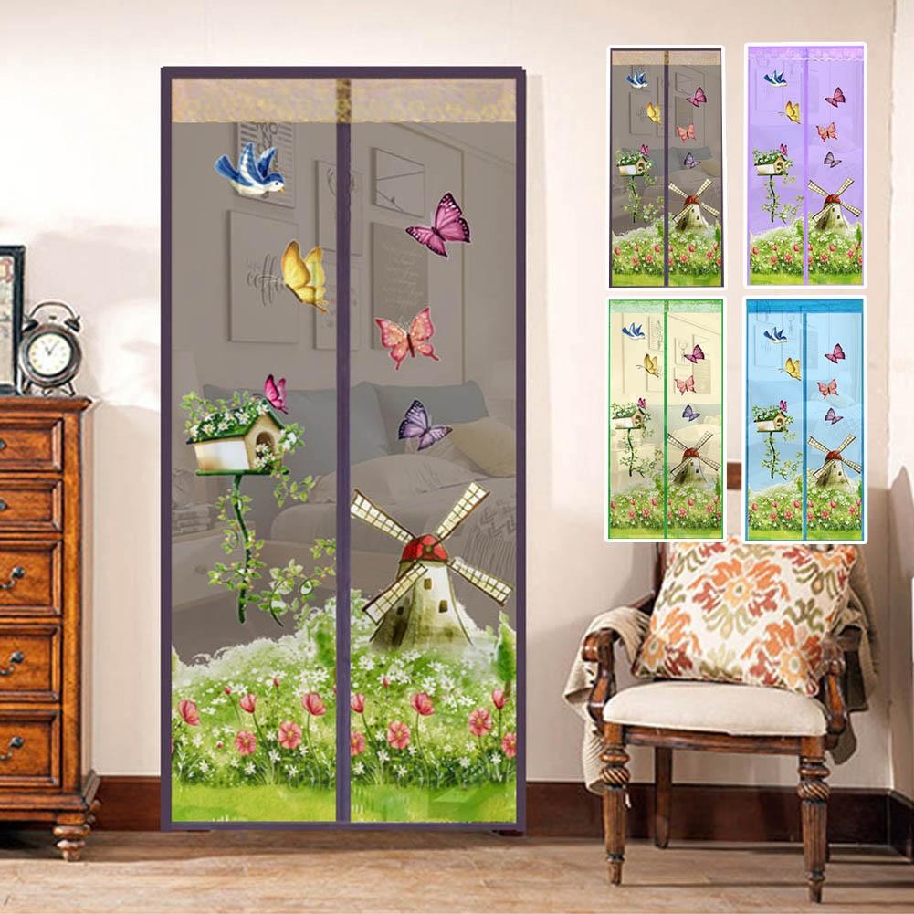 Curtain Door Mesh Magnetic Fastening Mosquito Fly Bug Insect Net Screen Magic UK