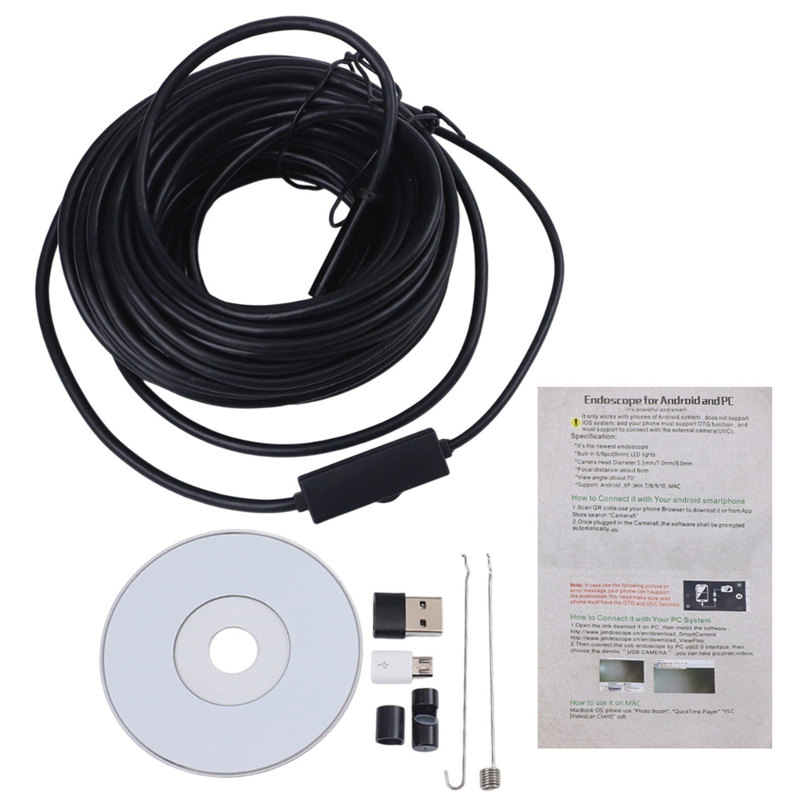 10m Pipe Inspection Camera Video Sewer Drain Cleaning Useful