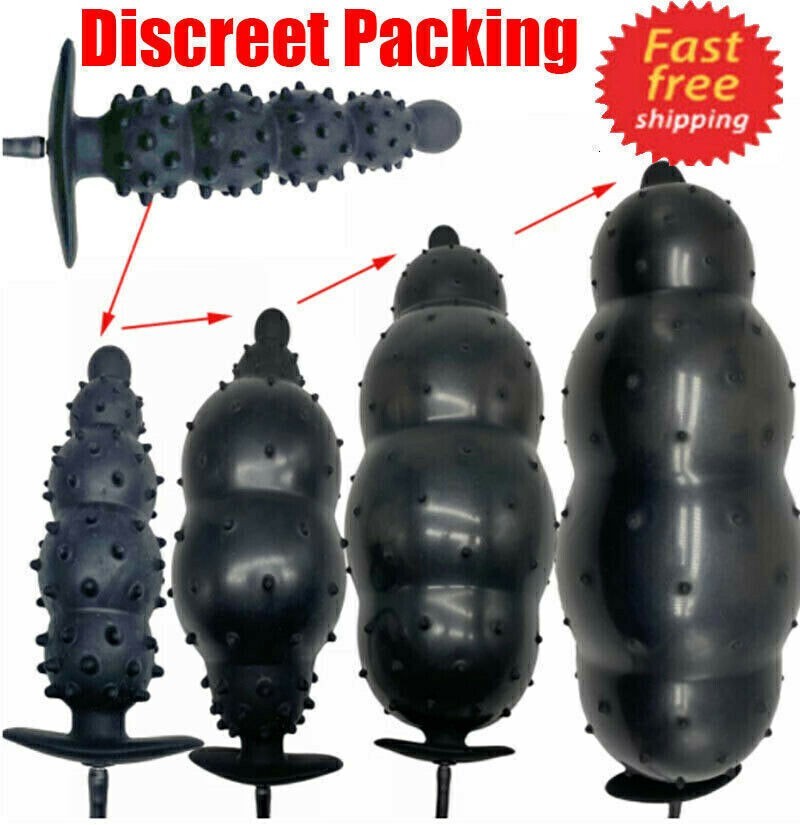 Huge Inflatable Male-Prostate-Anal-Butt-Plug-Dildo-Beads-Men-Women-Lubricants UK