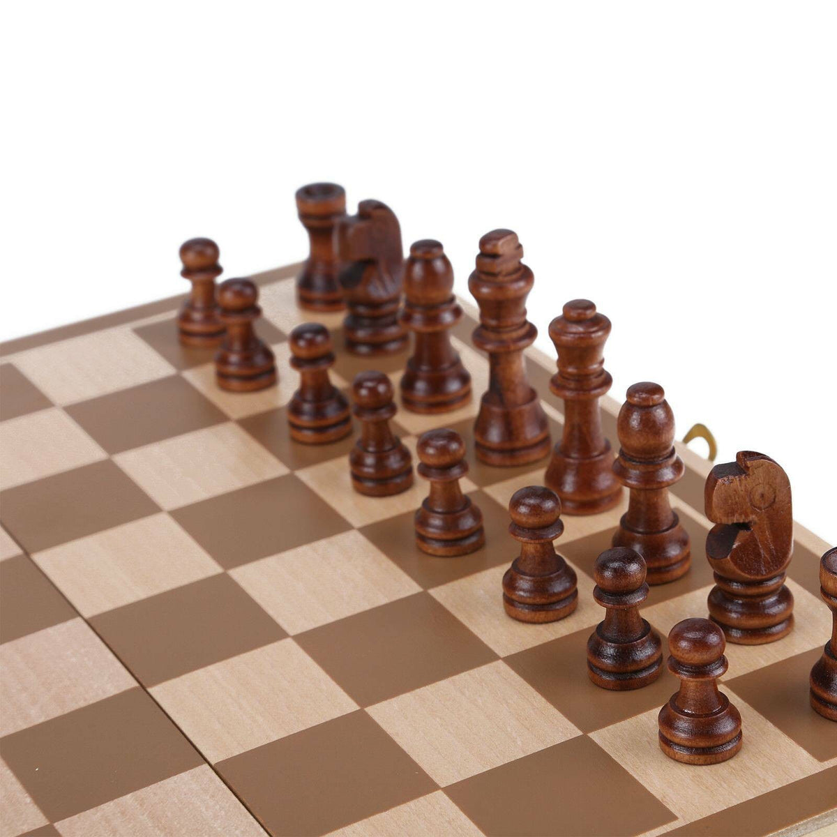 Wooden Folding Chess Board Set – Magnetic Large Chess Pieces, Family Toy Game